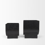 Mercana Medina Antiqued Black Metal Planters (Set of 2)