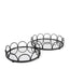 Mercana Lenore Round Metal/Mirror Tray Black (Set of 2)