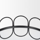 Mercana Lenore Round Metal/Mirror Tray Black (Set of 2)