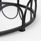 Mercana Lenore Round Metal/Mirror Tray Black (Set of 2)