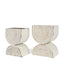 Mercana Medina Off White w/ Gold Antiquing Tall Metal Planters (Set of 2)