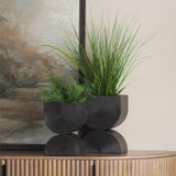 Mercana Medina Antiqued Black Tall Metal Planters (Set of 2)