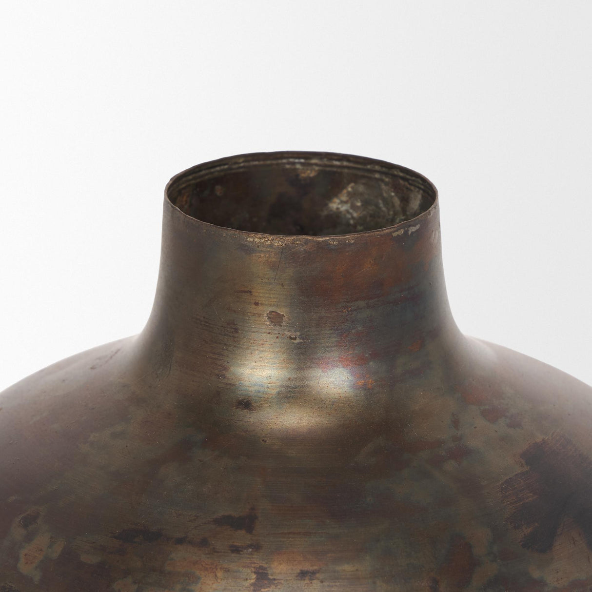 Mercana Daya Medium Antiqued Gold Metal Vase