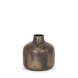 Mercana Daya Short Antiqued Gold Metal Vase