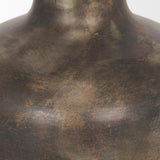 Mercana Daya Short Antiqued Gold Metal Vase