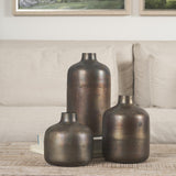 Mercana Daya Tall Antiqued Gold Metal Vase