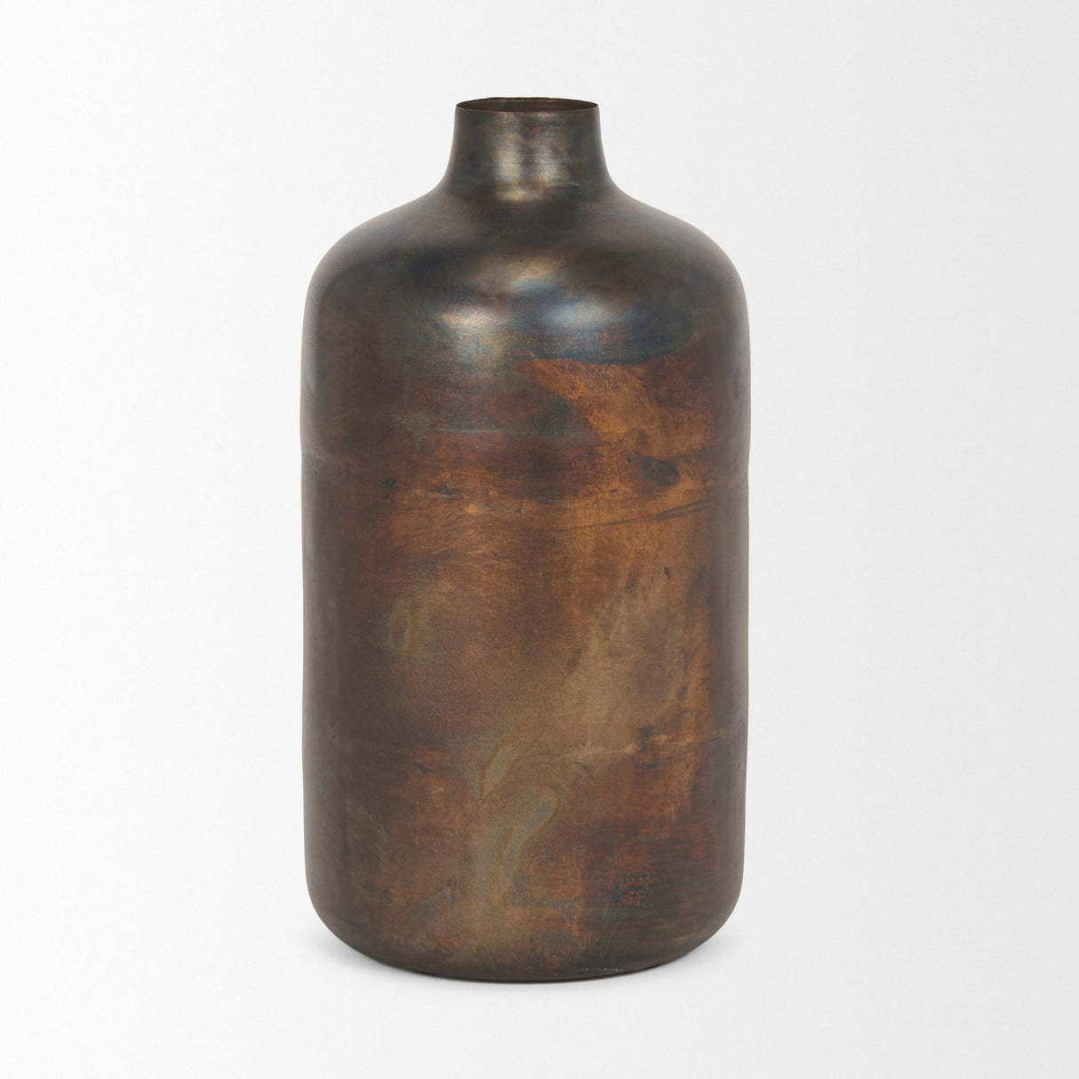 Mercana Daya Tall Antiqued Gold Metal Vase