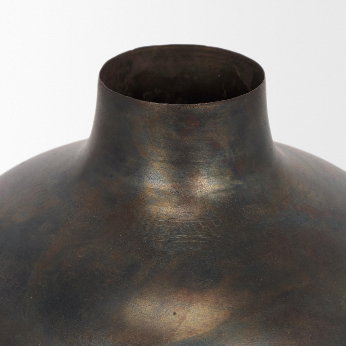 Mercana Daya Tall Antiqued Gold Metal Vase