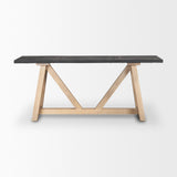 Mercana Rialto Two-Toned Black and Brown Wood Angular Leg Console Table