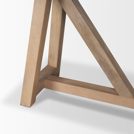 Mercana Rialto Two-Toned Black and Brown Wood Angular Leg Console Table