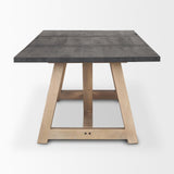 Mercana Rialto Rectangular Two-Tone Black and Brown Solid Wood Dining Table