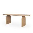 Mercana Isla Oval Dining Table w/Light Brown Wood Top & Arched Legs