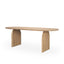Mercana Isla Oval Dining Table w/Light Brown Wood Top & Arched Legs
