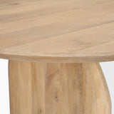 Mercana Isla Oval Dining Table w/Light Brown Wood Top & Arched Legs