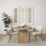 Mercana Isla Oval Dining Table w/Light Brown Wood Top & Arched Legs