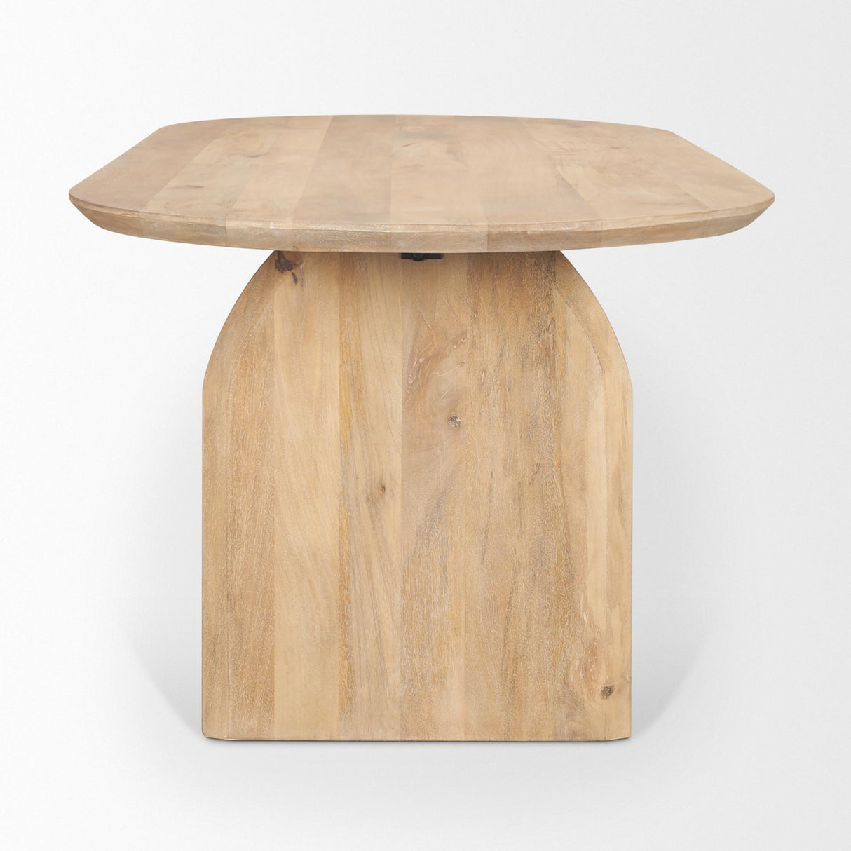 Mercana Isla Oval Dining Table w/Light Brown Wood Top & Arched Legs