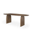 Mercana Isla Oval Dining Table w/Dark Brown Wood Top & Arched Legs
