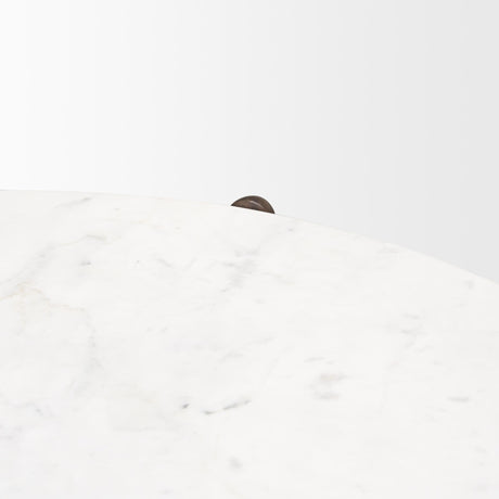 Mercana Rumer Dark Brown Wood w/ White Marble Coffee Table