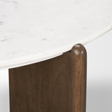Mercana Rumer Dark Brown Wood w/ White Marble Coffee Table