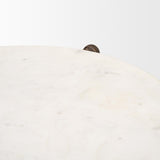 Mercana Rumer Dark Brown Wood w/ White Marble Side Table