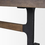 Mercana Araxi Rectangular Dark Brown Wood w/ Black Metal Base Dining Table
