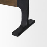 Mercana Araxi Rectangular Dark Brown Wood w/ Black Metal Base Dining Table
