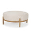 Mercana Gwynn Beige Fabric w/ Light Brown Wood Ottoman
