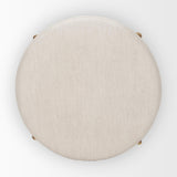 Mercana Gwynn Beige Fabric w/ Light Brown Wood Ottoman