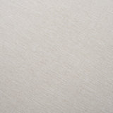 Mercana Gwynn Oatmeal Fabric w/ Dark Brown Wood Pouf