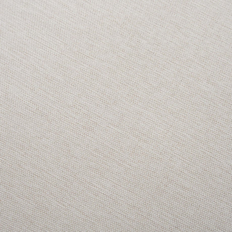 Mercana Gwynn Oatmeal Fabric w/ Dark Brown Wood Ottoman