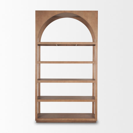 Mercana Bela Arched Shelving Unit Medium Brown Wood