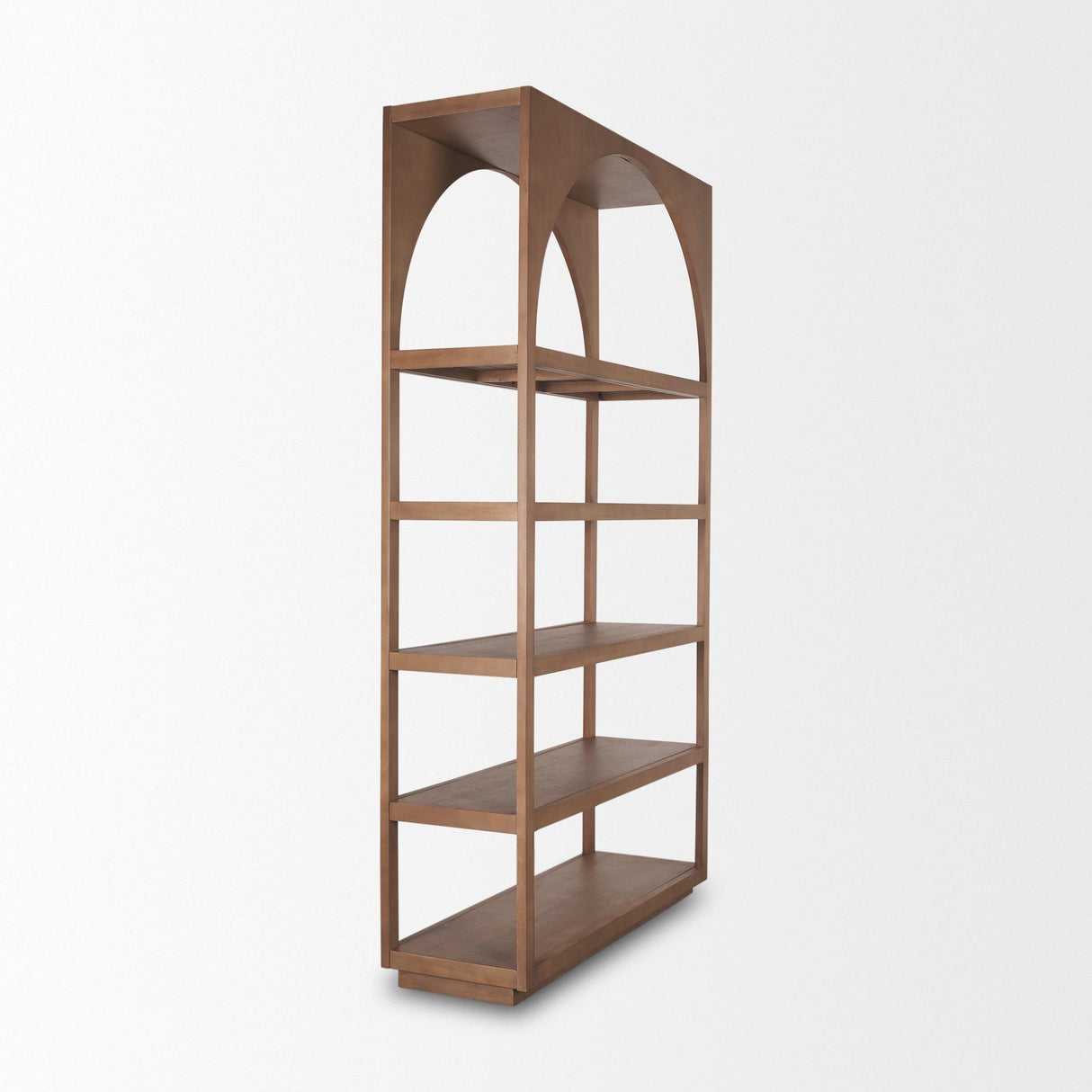 Mercana Bela Arched Shelving Unit Medium Brown Wood