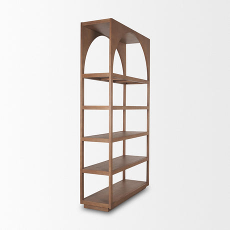 Mercana Bela Arched Shelving Unit Medium Brown Wood