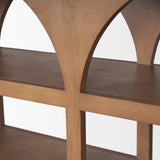 Mercana Bela Large Arched Console Table Medium Brown Wood