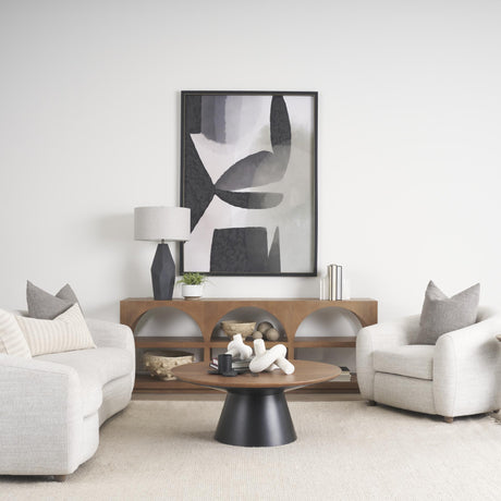 Mercana Bela Large Arched Console Table Medium Brown Wood