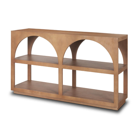 Mercana Bela Small Arched Console Table Medium Brown Wood
