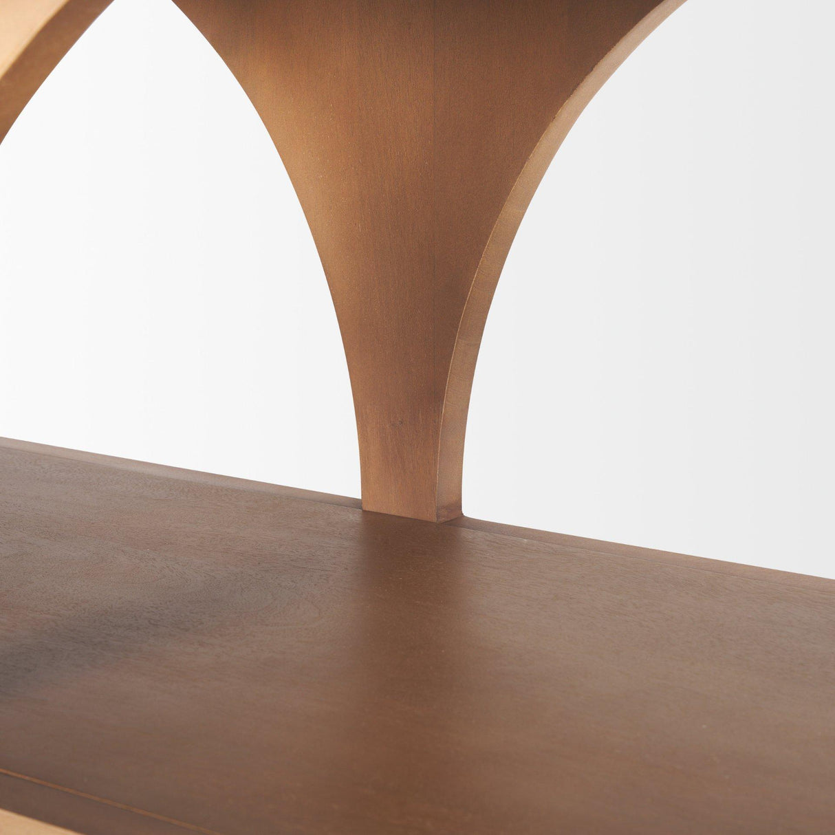 Mercana Bela Small Arched Console Table Medium Brown Wood