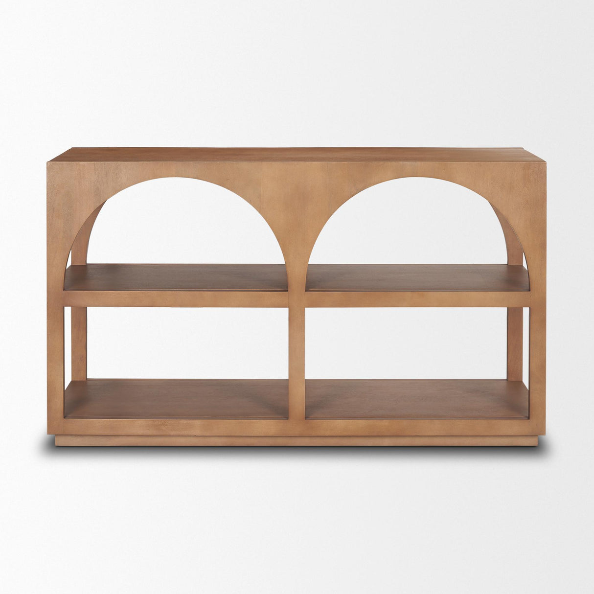 Mercana Bela Small Arched Console Table Medium Brown Wood