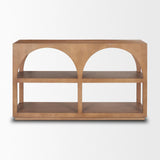 Mercana Bela Small Arched Console Table Medium Brown Wood