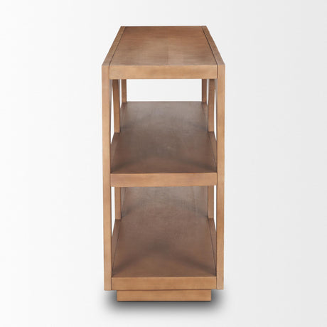 Mercana Bela Small Arched Console Table Medium Brown Wood