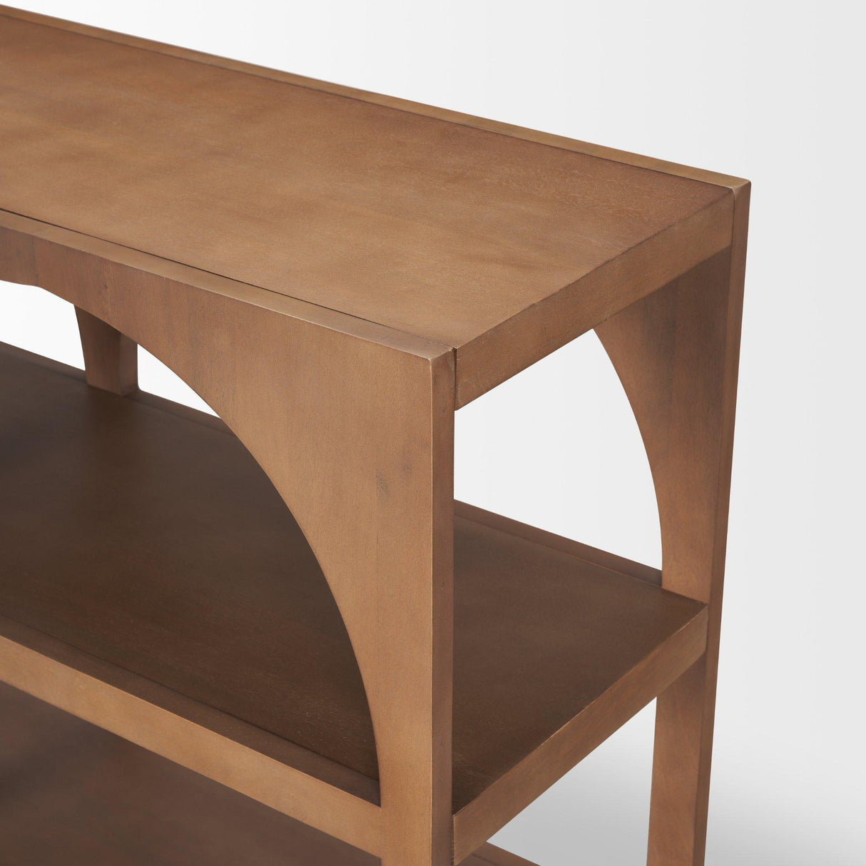 Mercana Bela Small Arched Console Table Medium Brown Wood