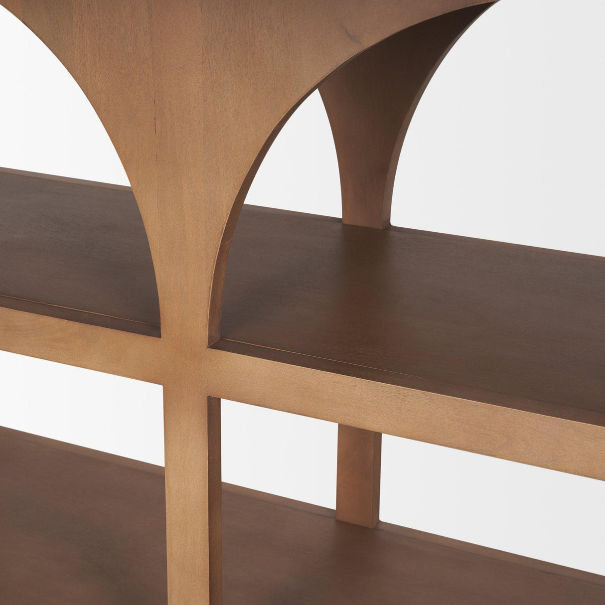Mercana Bela Small Arched Console Table Medium Brown Wood