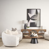 Mercana Valentina Oatmeal Upholstered Curved Sofa