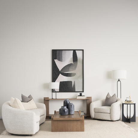 Mercana Valentina Oatmeal Upholstered Curved Sofa