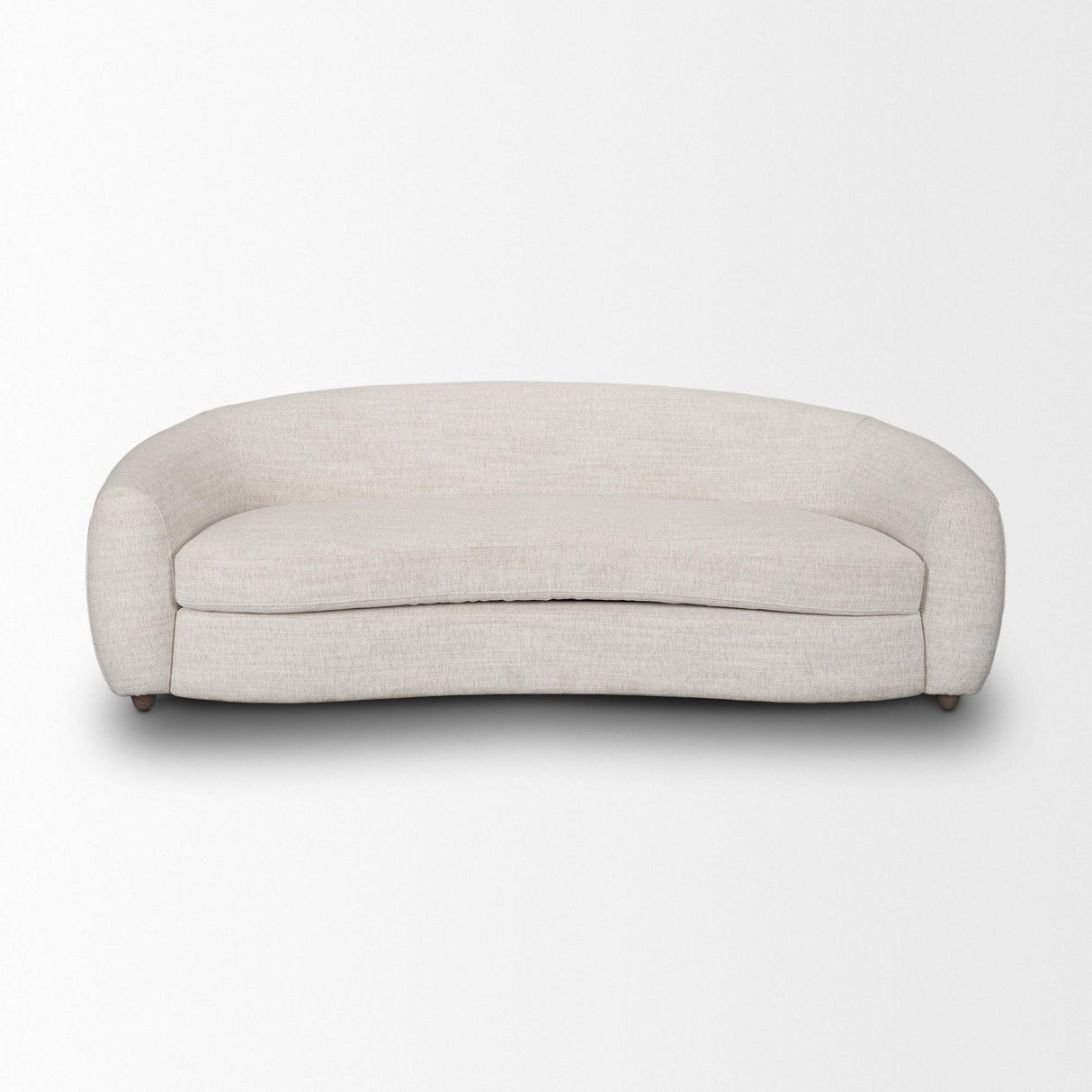 Mercana Valentina Oatmeal Upholstered Curved Sofa