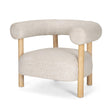 Mercana Gianna Open Back Light Brown Wood w/ Oatmeal Fabric Accent Chair