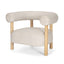 Mercana Gianna Open Back Light Brown Wood w/ Oatmeal Fabric Accent Chair