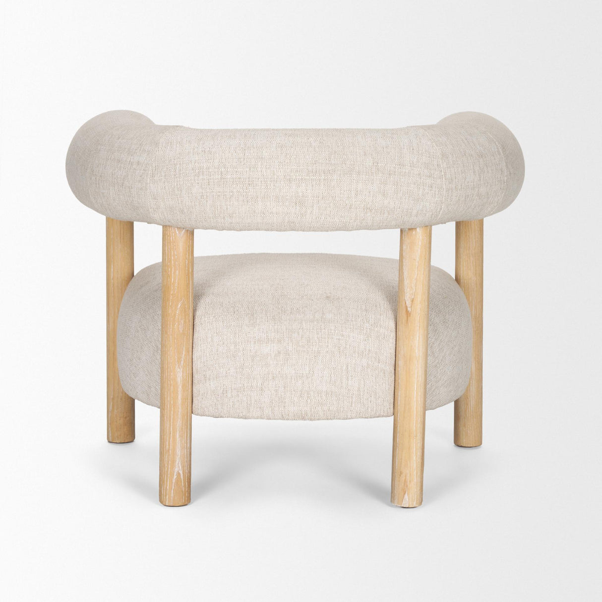 Mercana Gianna Open Back Light Brown Wood w/ Oatmeal Fabric Accent Chair