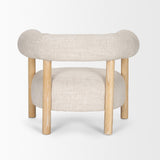 Mercana Gianna Open Back Light Brown Wood w/ Oatmeal Fabric Accent Chair