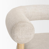 Mercana Gianna Open Back Light Brown Wood w/ Oatmeal Fabric Accent Chair